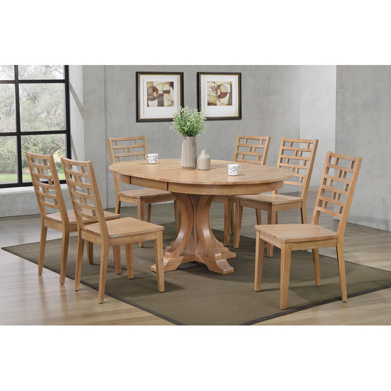 August Grove® Grammer 5 Piece Extendable Rubberwood Solid Wood Dining